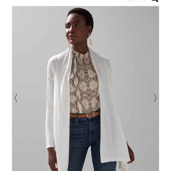 INC International Concepts Jackets & Blazers - White Cascading Sweater Jacket Plus Size XXL